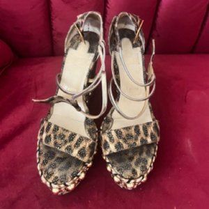Christian Louboutin Chocazeppa Leopard Platform Wedge